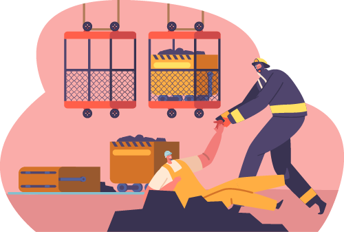 Illustration of offshore safety training exercise